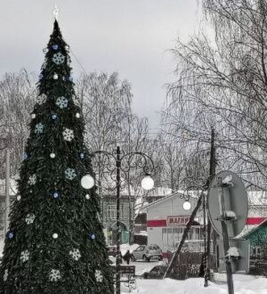 В Островском завершили установку главной новогодней елки округа