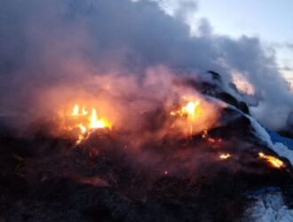 В деревне Григорово Сусанинского района огнем было уничтожено сено в рулонах