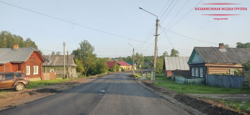 На улице Советская в Судиславле дорожники отремонтировали участок дороги