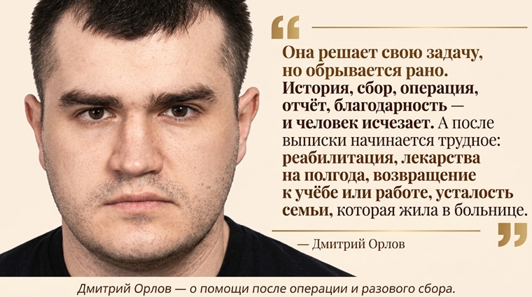 Дмитрий Орлов: «Помощь не должна обрываться там, где заканчивается сбор»